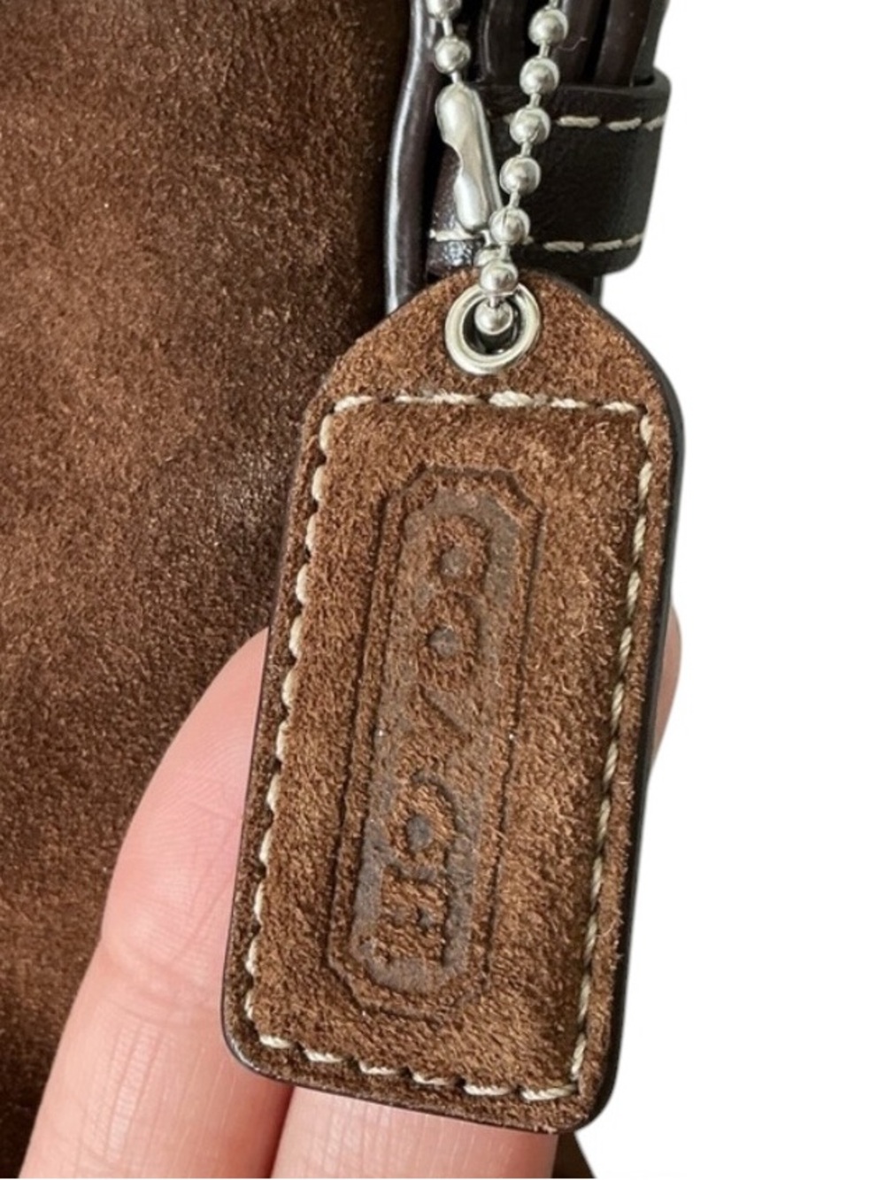 COACH Vintage Y2K Chocolate Brown Suede 2-Way Shoulder & Crossbody Bag CLEAN - Picture 7 of 10